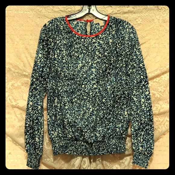 Michael Kors Floral Pattern Blouse Long Sleeve - Picture 1 of 3
